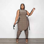 Women's Dashiki Sleeveless Top and Pants 2-Piece Set