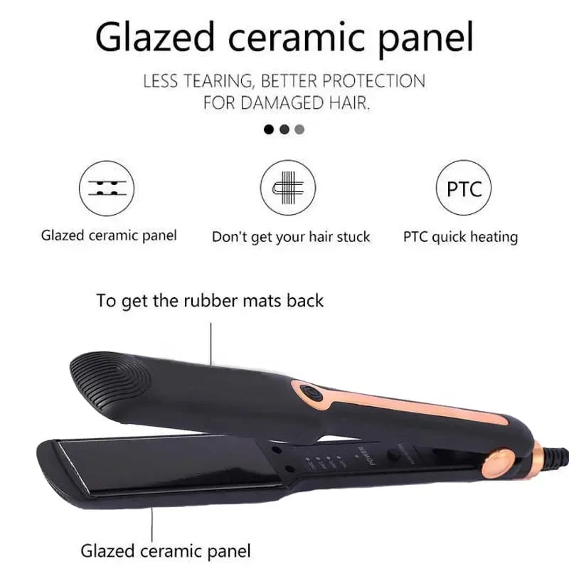 Professional 2-in-1 Ceramic Hair Straightener and Curling Iron