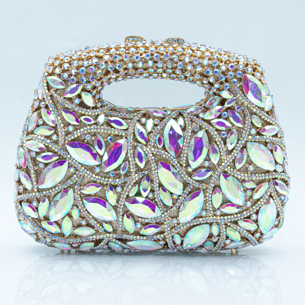 Women's Luxury Rhinestone Top Handle Evening Clutch Bag
