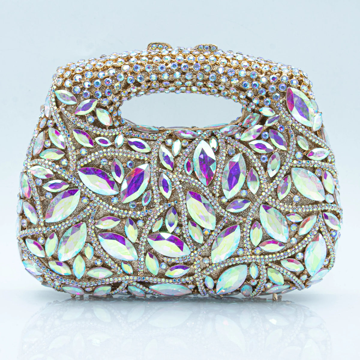 Women's Luxury Rhinestone Top Handle Evening Clutch Bag