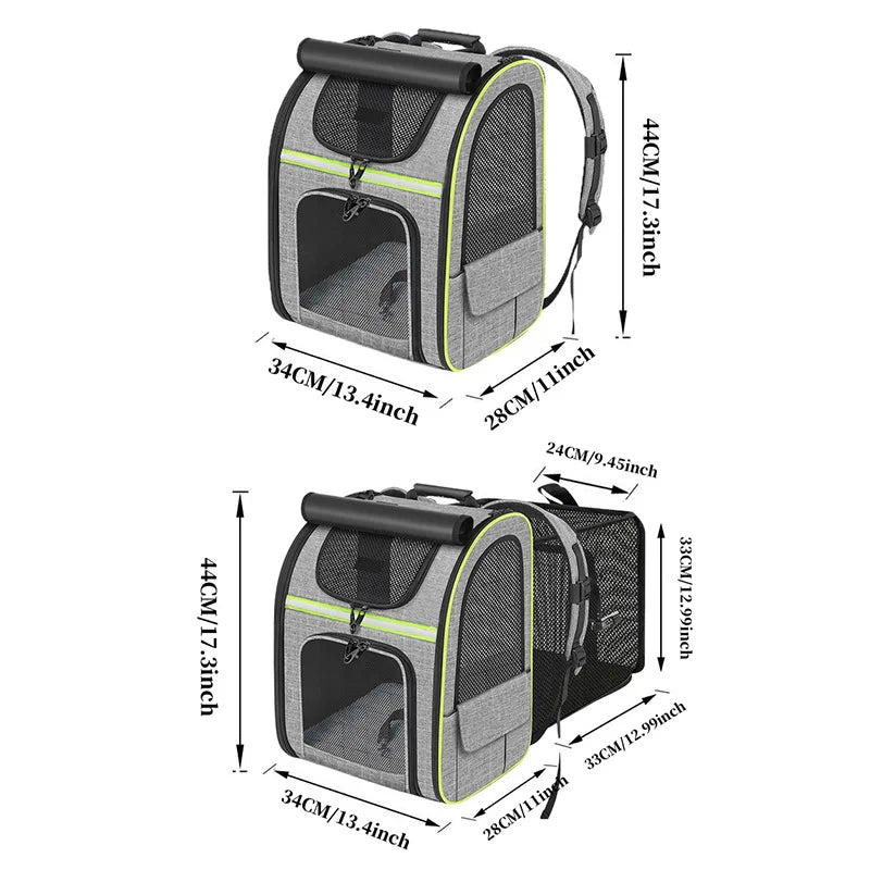Expandable Breathable Mesh Pet Carrier Backpack for Cats