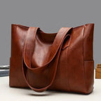 Women's Large Capacity PU Leather Shoulder Tote Bag