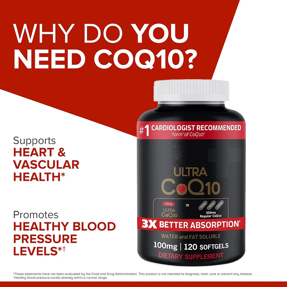 Ultra CoQ10 100mg Softgels Heart Health Energy Supplement