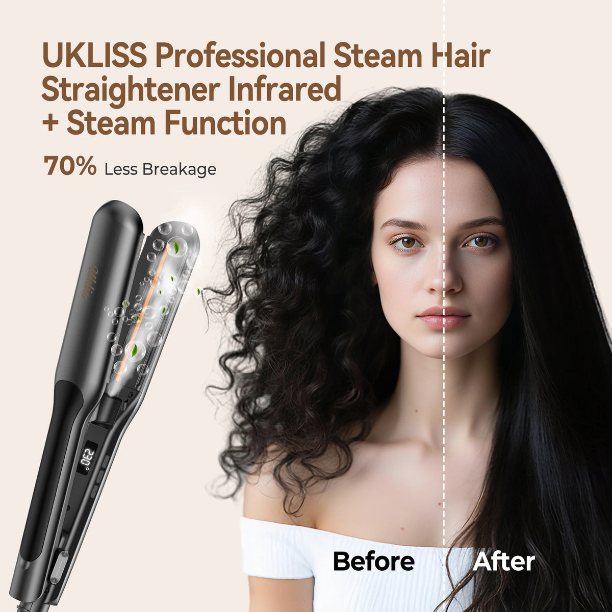 Portable Wet & Dry Mini Hair Straightener Flat Iron