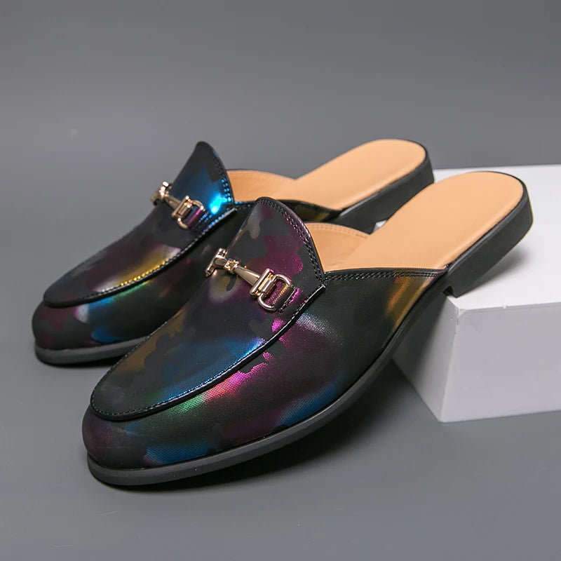 Men's Breathable PU Penny Loafers Mules