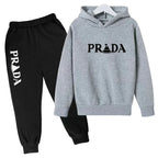 Kids' Printed Hooded Sweatshirt and Pants 2-Piece Set