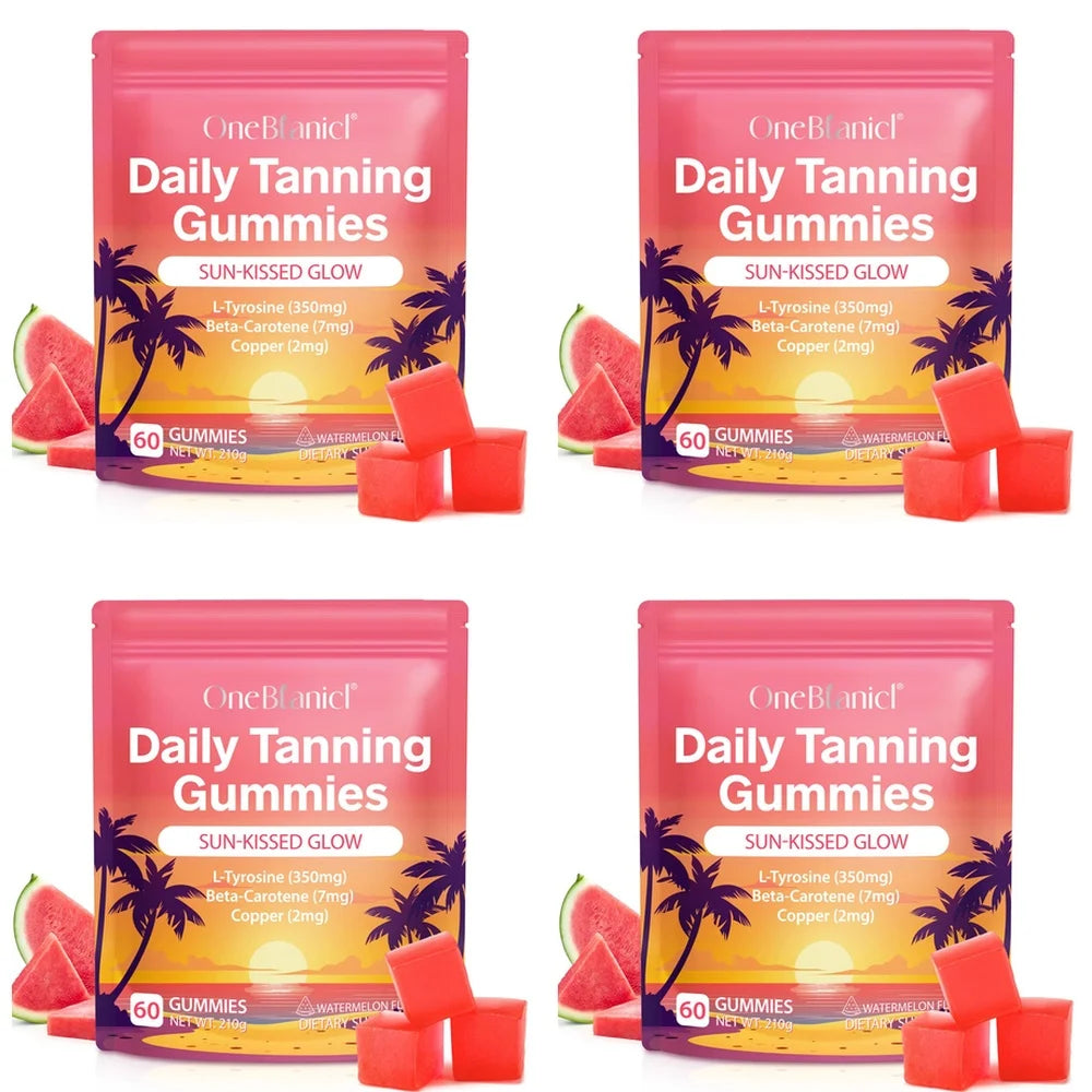 Natural Tanning Gummies L-Tyrosine Vitamin C Vegan 60 Pieces