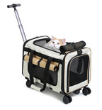 Large Capacity Pet Trolley Travel Carrier Bag for Dogs Cats