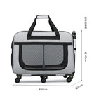 Double-layer Rolling Pet Stroller Carrier Backpack for Cats Dogs