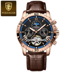 Men's Skeleton Tourbillon Automatic Watch with Week Date
