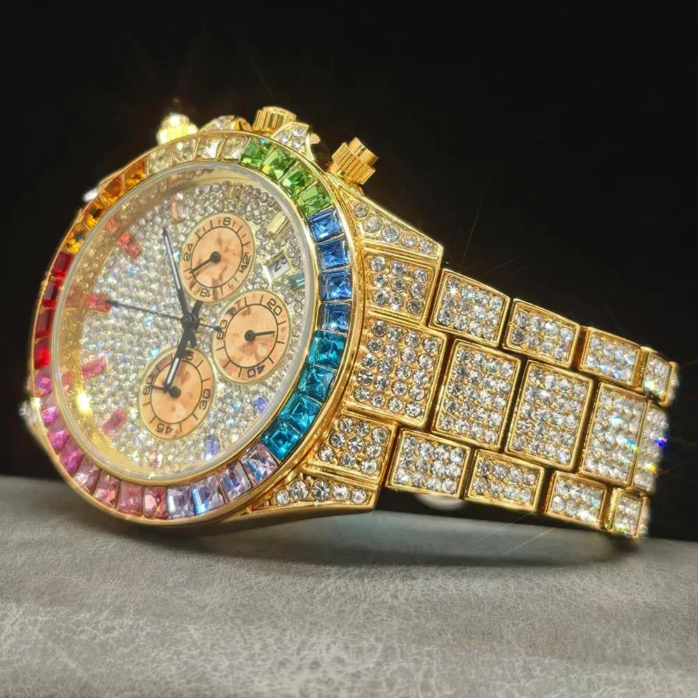 Men's Luxury Hip Hop Diamond Quartz Wristwatch