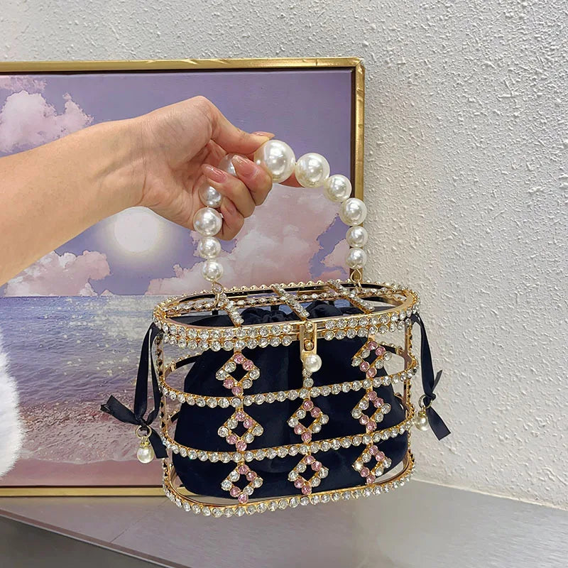 Women's Luxury Hollow Out Rhinestone Evening Clutch Bag