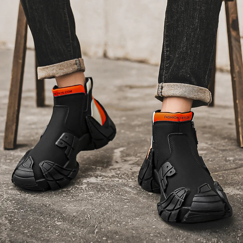 Men's Breathable Mesh Platform Casual Running Sneakers