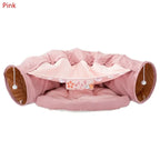 Collapsible 2-Way Cat Tunnel Bed with Mat