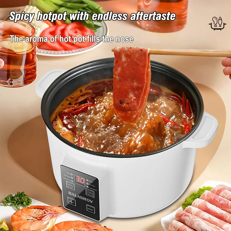 3.7-Quart Multifunctional Non-Stick Electric Hot Pot and Cooker