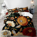 Gothic Floral Duvet Cover Set with Pillowcases