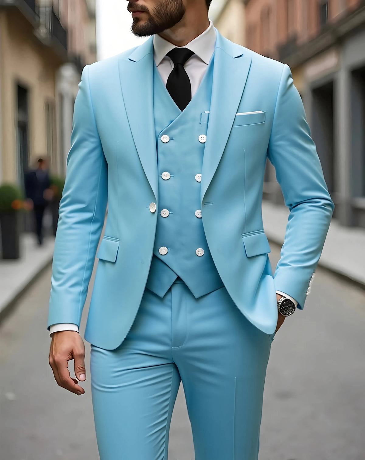 Men's Classic Slim Fit 3-Piece Suit Set