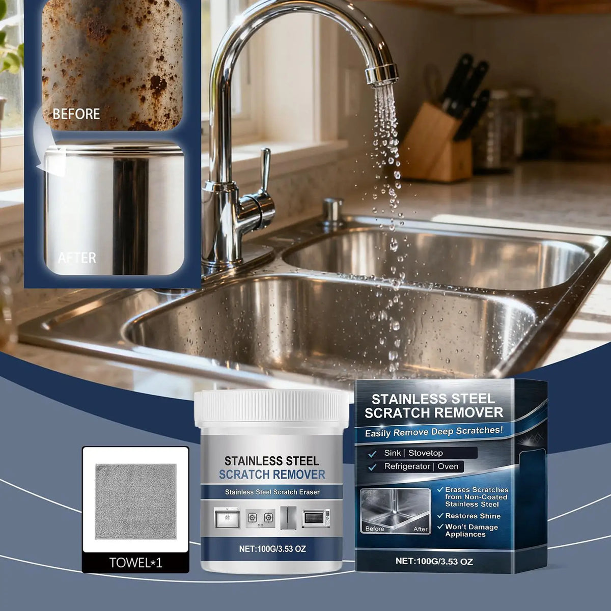 Stainless Steel Rust Remover and Polishing Paste