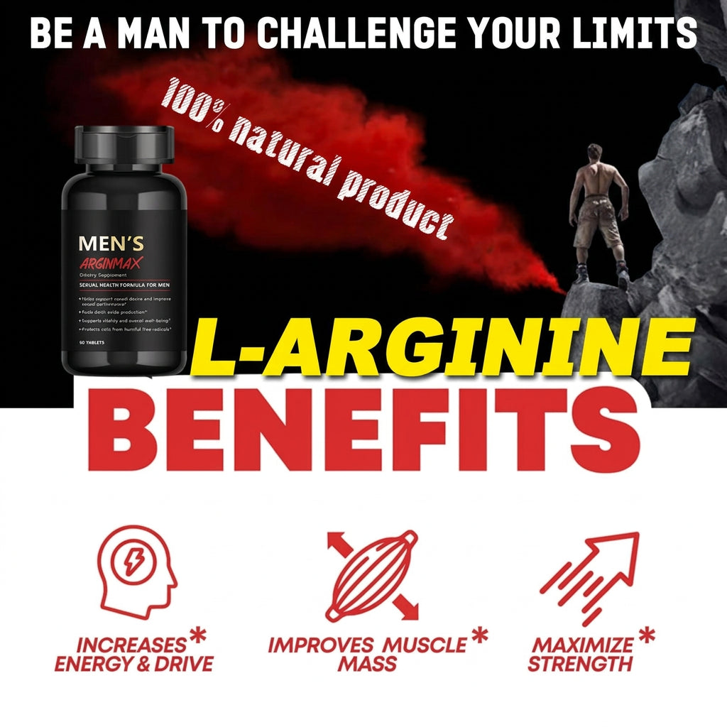 Men's L-Arginine Performance and Endurance Dietary Supplement Tablets