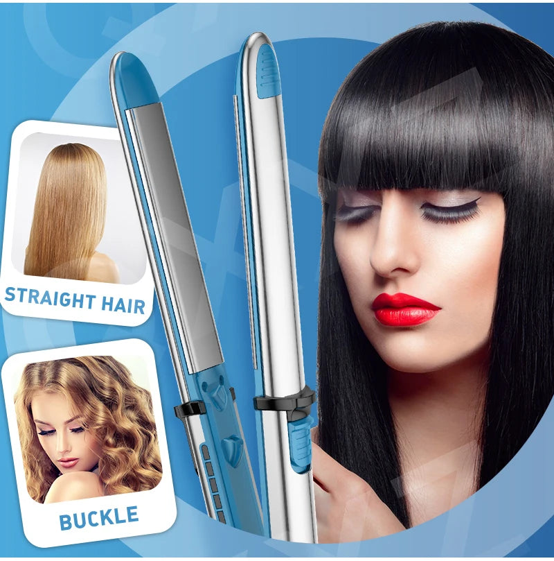 Electric Titanium Flat Iron Hair Straightener with LED Display