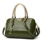 Women's Solid Color PU Leather Handbag Shoulder Tote Bag