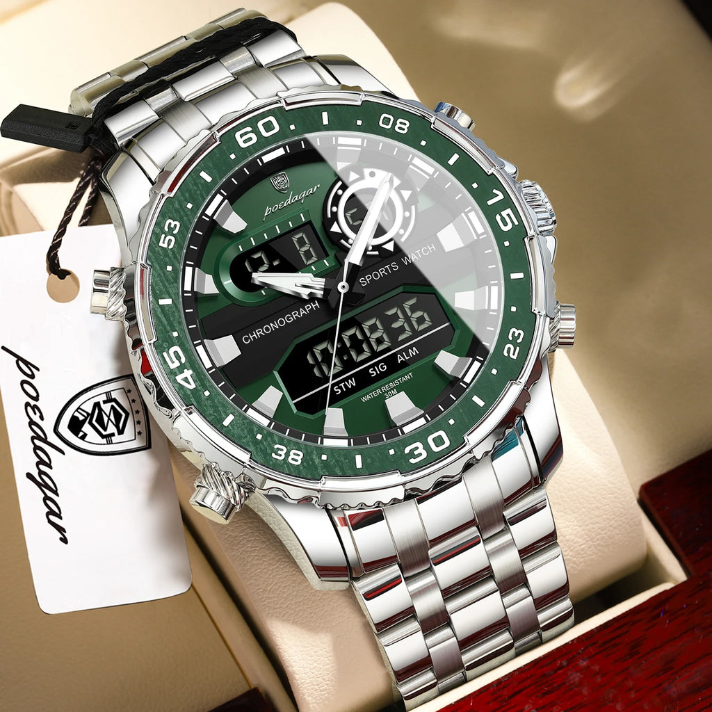Men's Analog-Digital Quartz Watch with Week Date