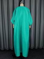 Women's African Ruffle Sleeveless Kaftan Cape Wide Leg Jumpsuit AM050759
