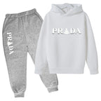Kids' Printed Hooded Sweatshirt and Pants 2-Piece Set