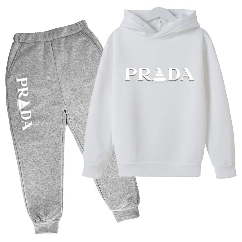 Kids' Printed Hooded Sweatshirt and Pants 2-Piece Set