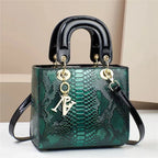 Women's Crocodile Pattern Box Shoulder Crossbody Bag