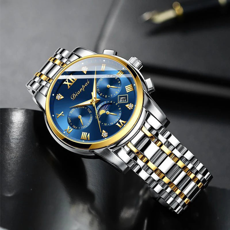 Men's Automatic Mechanical Watch with Moon Phase