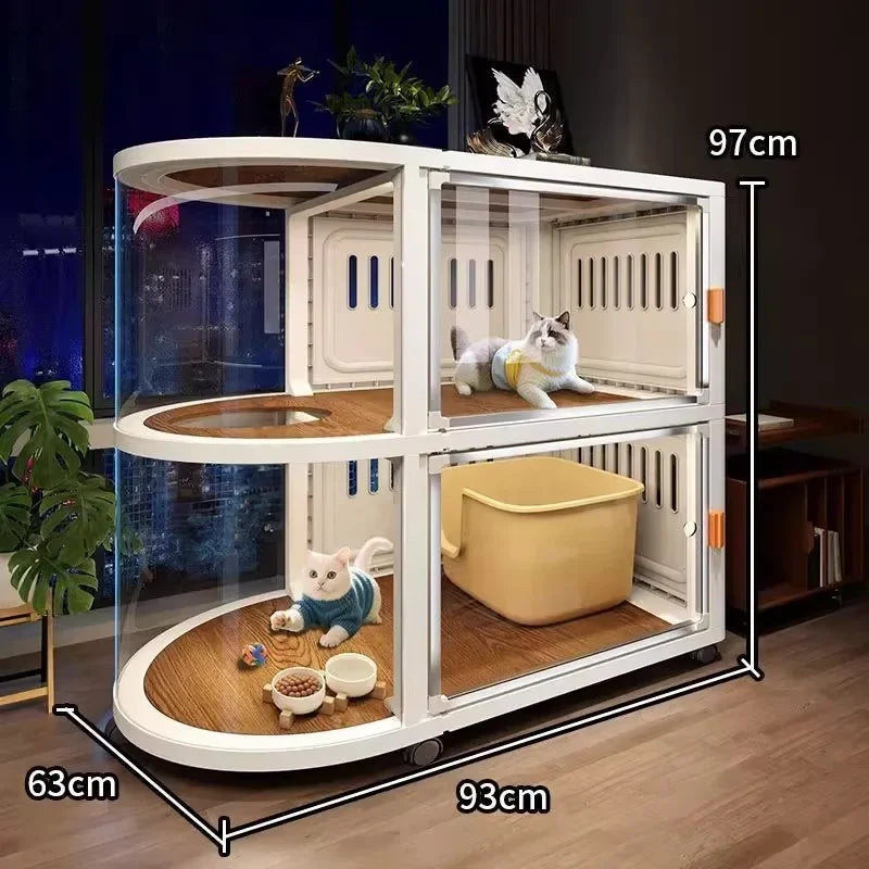 Panoramic Multi-Level Cat Cabinet House Enclosure for Cats
