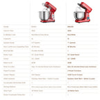 Electric 6-Speed Stand Mixer and Dough Kneader 1200W