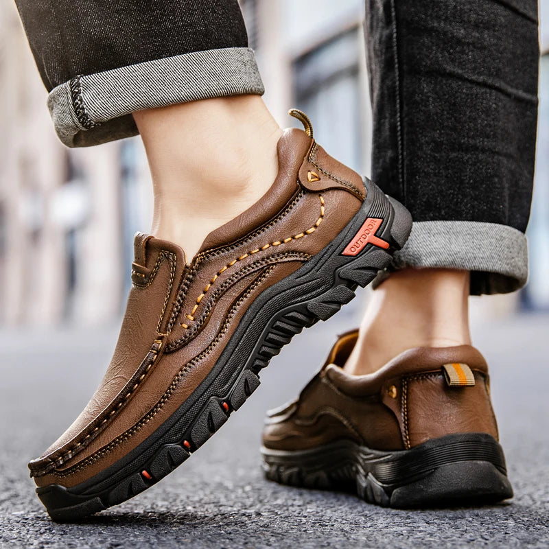 Men's Handmade Leather Slip-On Driving Shoes