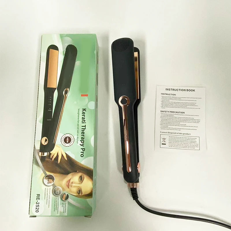Professional 2-in-1 Hair Straightener and Curling Iron with LCD Display