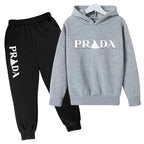 Kids' Printed Hooded Sweatshirt and Pants 2-Piece Set