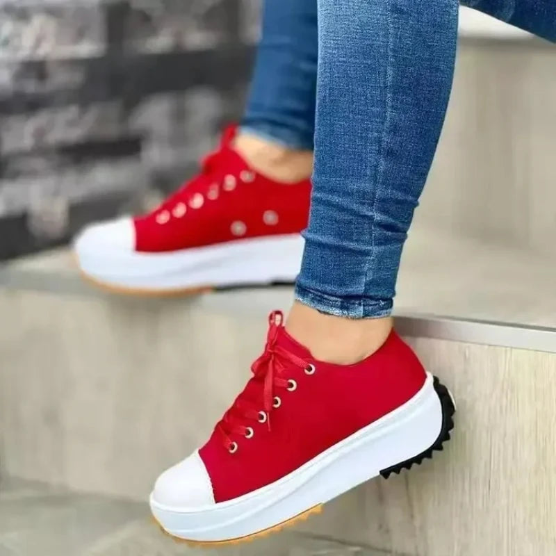 Women's Classic Canvas Platform Lace-Up Sneakers
