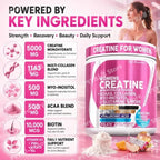 Women's Creatine Monohydrate BCAA Multi-Collagen Biotin Vitamin D3 Tropical Orange Powder