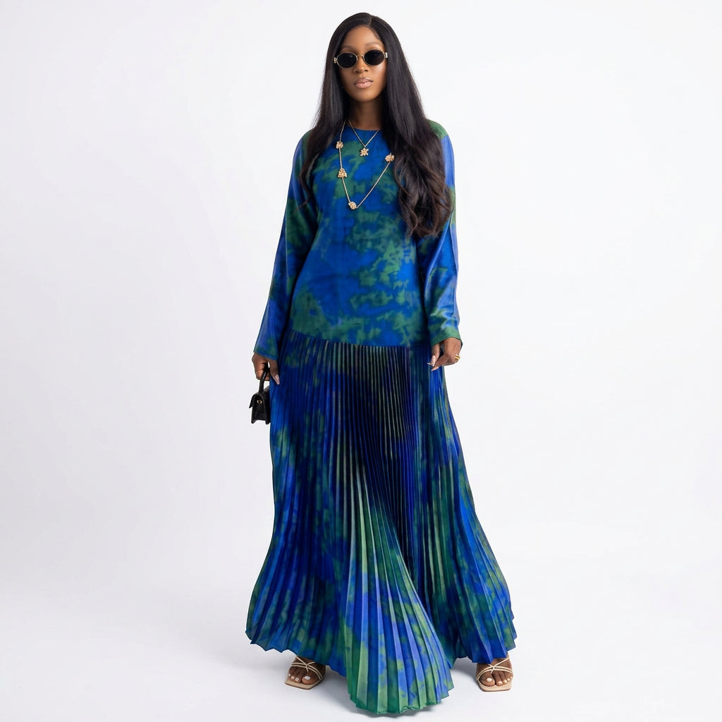 Women's Elegant Dashiki Long Sleeve Maxi Dress