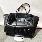 Women's Large Capacity PU Leather Commuter Shoulder Bag