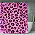 Pink Leopard Galaxy Shower Curtain Set