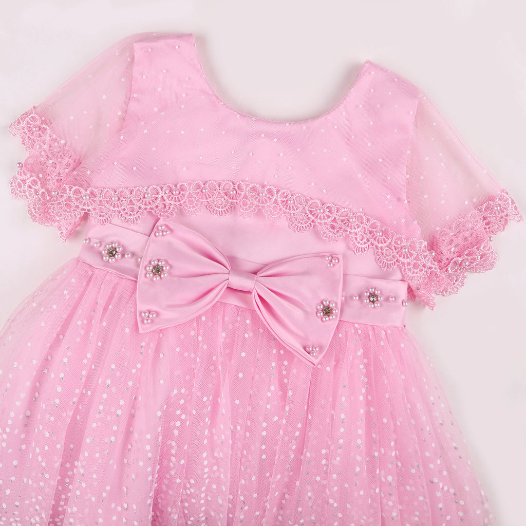 Girls' Princess Ball Gown Dress with Bow and Lace