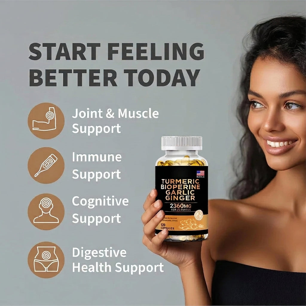 Turmeric and Garlic Joint Support Dietary Supplement Capsules