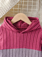 Girls' Color-Block Hooded Top and Pants 2-Piece Set