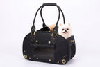 Genuine Leather Pet Carrier Handbag Travel Tote