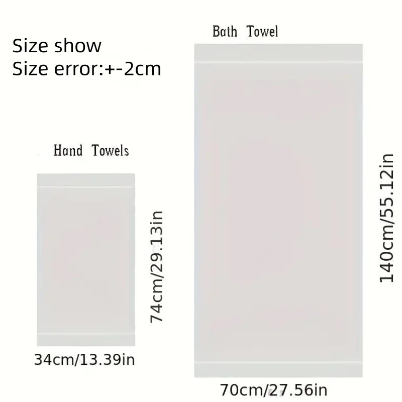 Bamboo Fiber Bath Towel Set Thick Absorbent Jacquard
