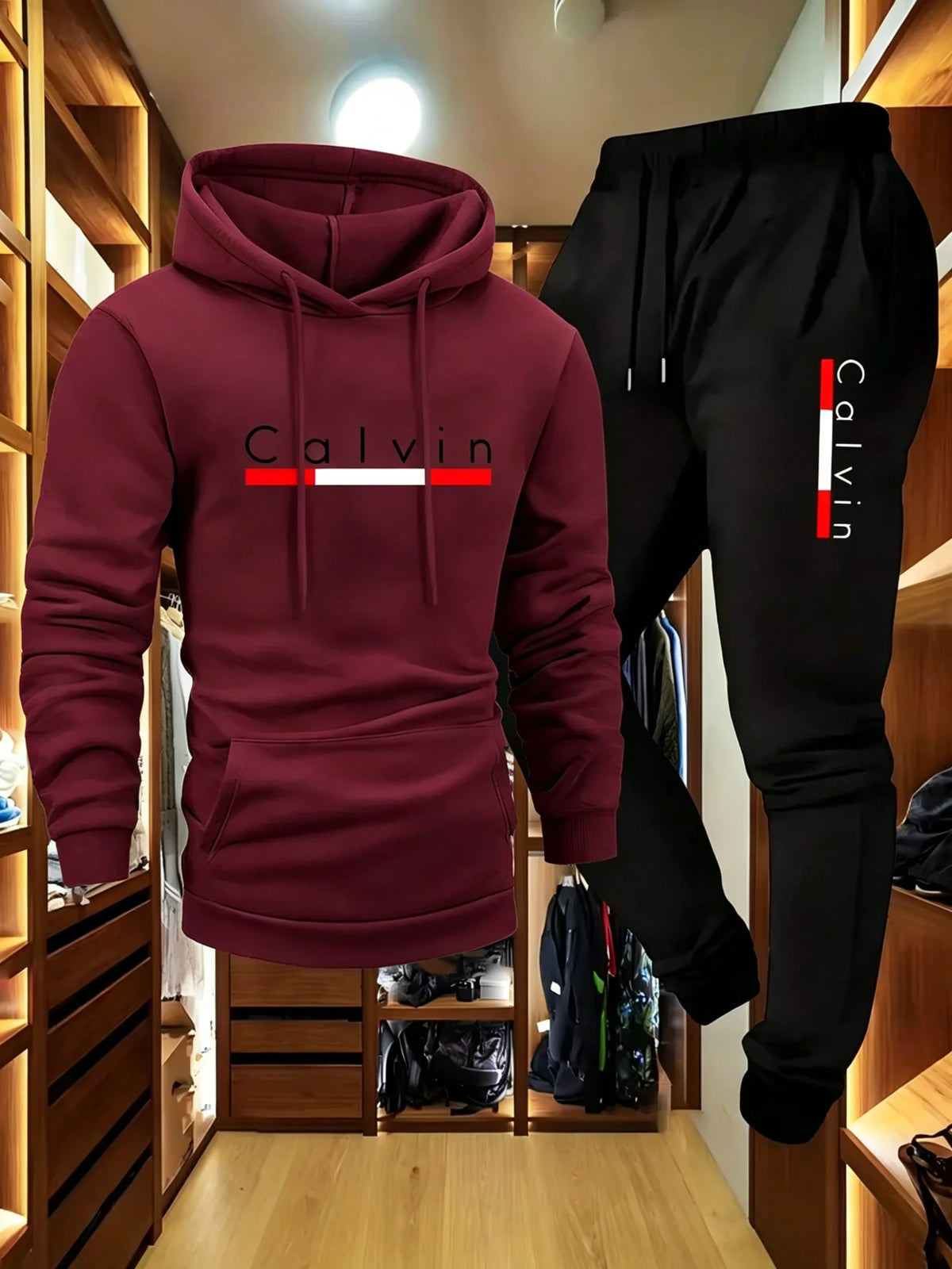 Men's Winter Fleece Hoodie and Jogger Pants Set