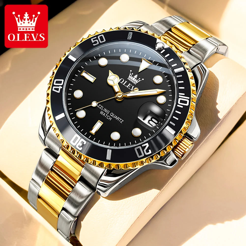 Men's Quartz Stainless Steel Watch with Calendar