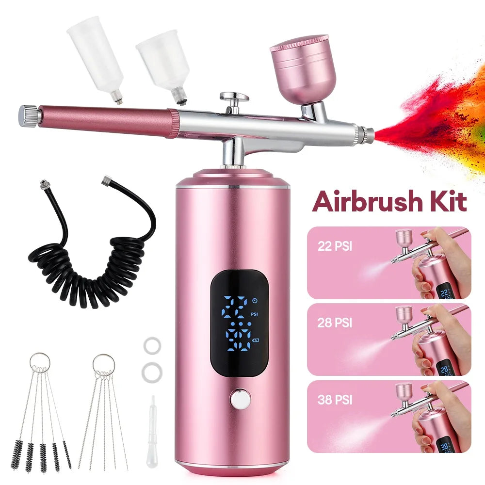 Rechargeable Wireless Airbrush Kit with Compressor Spray Gun