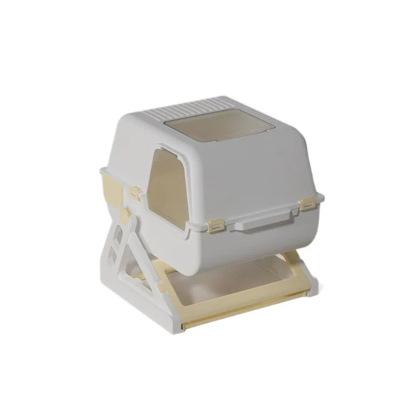 Semi Automatic Enclosed Cat Litter Box for Cats